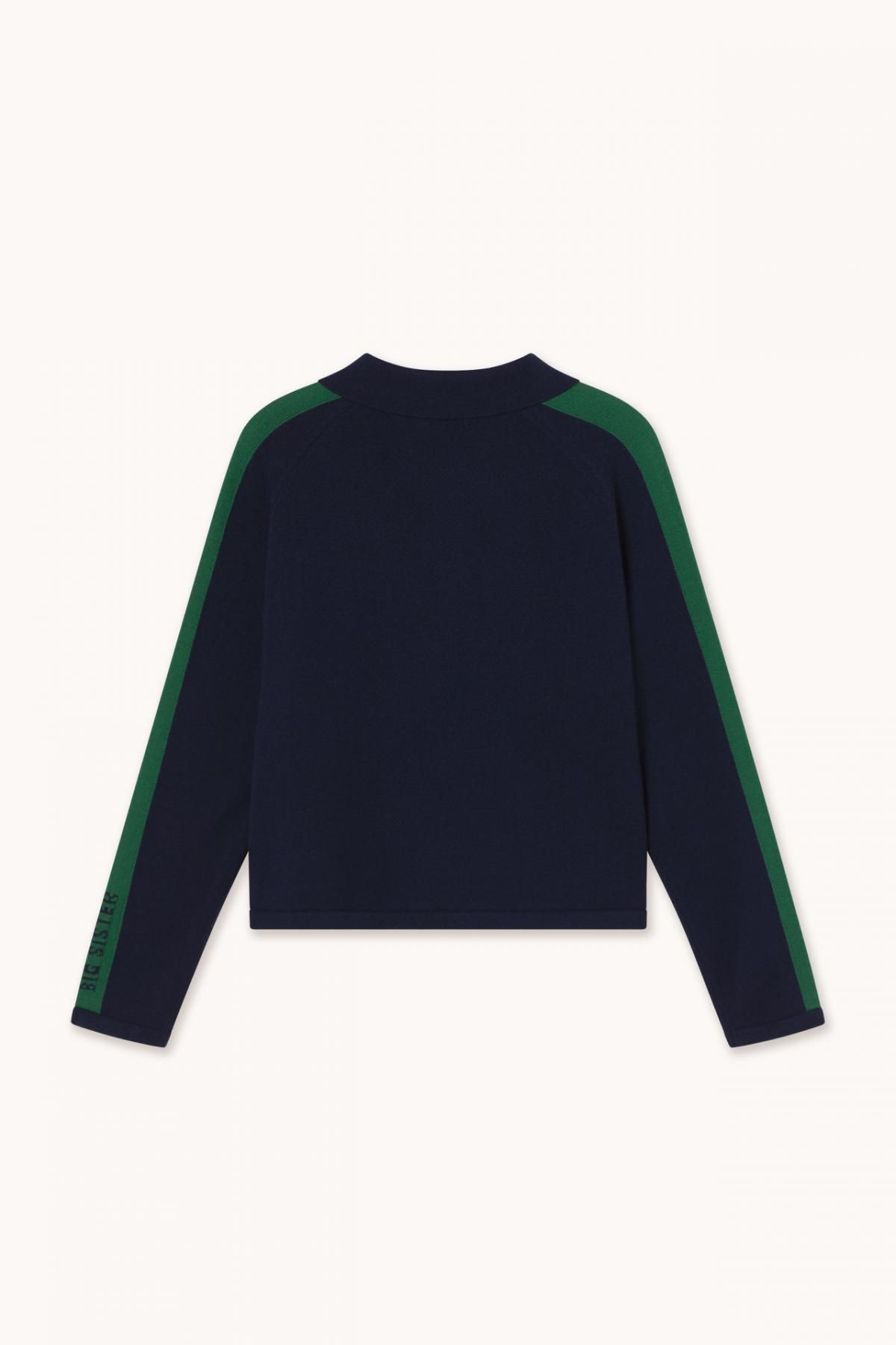 타이니코튼 테크니컬 배색라인 네이비 긴팔 폴로 티셔츠 AW25-678107 NAVY - 상세 이미지 2
