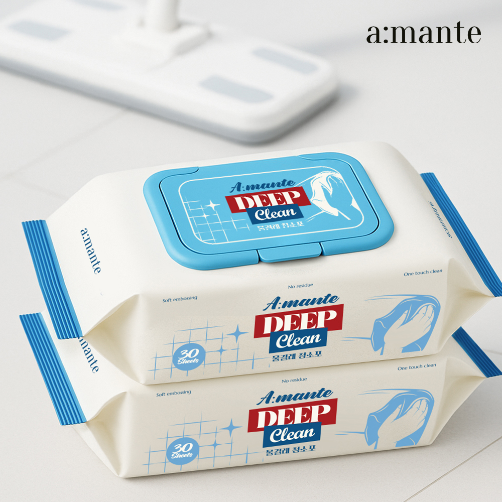 아망떼 딥클린 물걸레청소포 밀대 먼지 바닥 청소물티슈 대형 5팩 150매