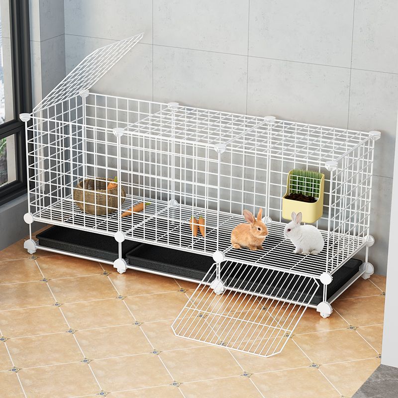 실내 기니피그 다람쥐 소형 토끼장 사육장 하우스 토끼 케이지 39x39x48 흰색 1 그리드 - 상세 이미지 3