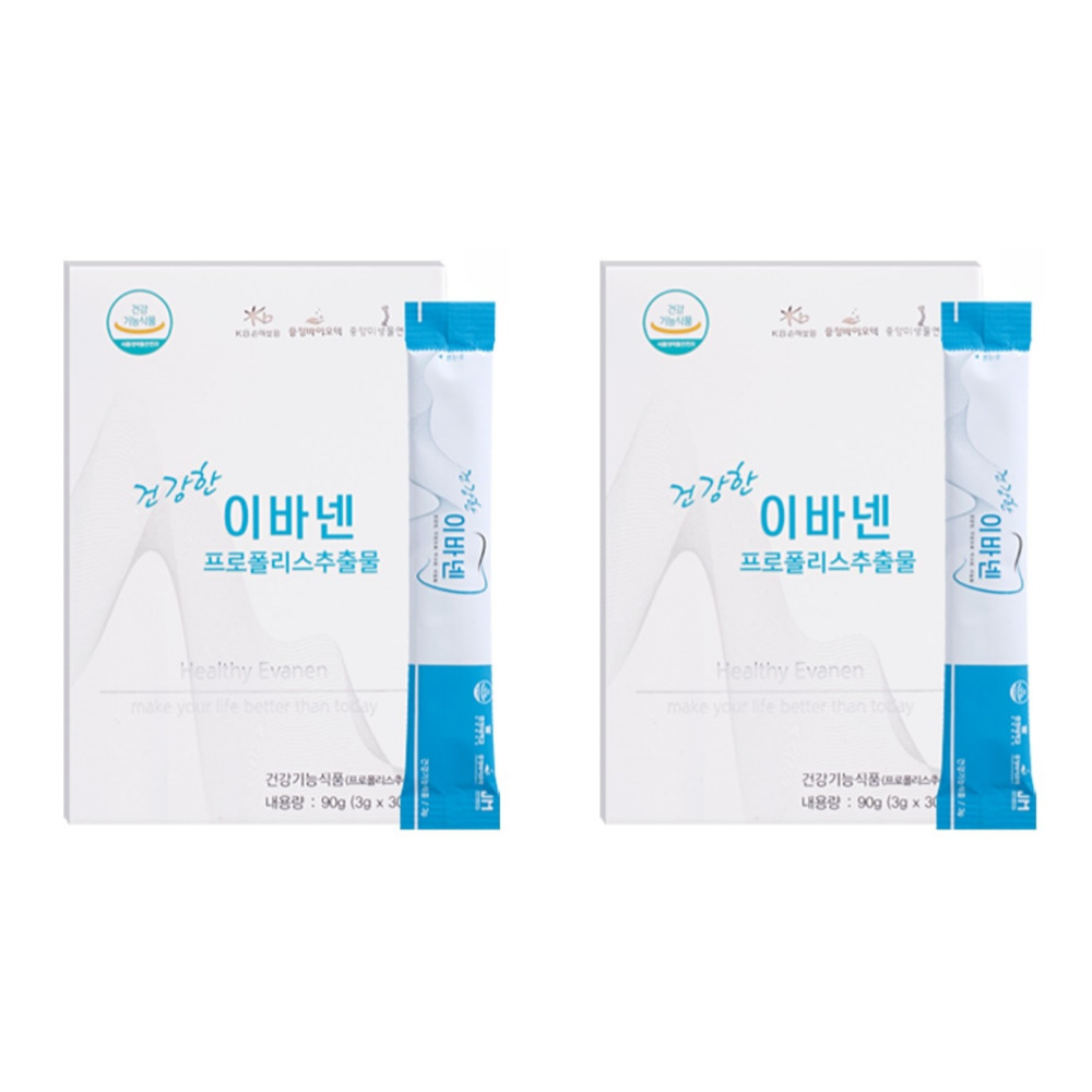 건강한 이바넨 프로폴리스 추출물 덴티플러스 덴티구강 가루 스틱 약1개월 30포, 2개 - 상품 이미지