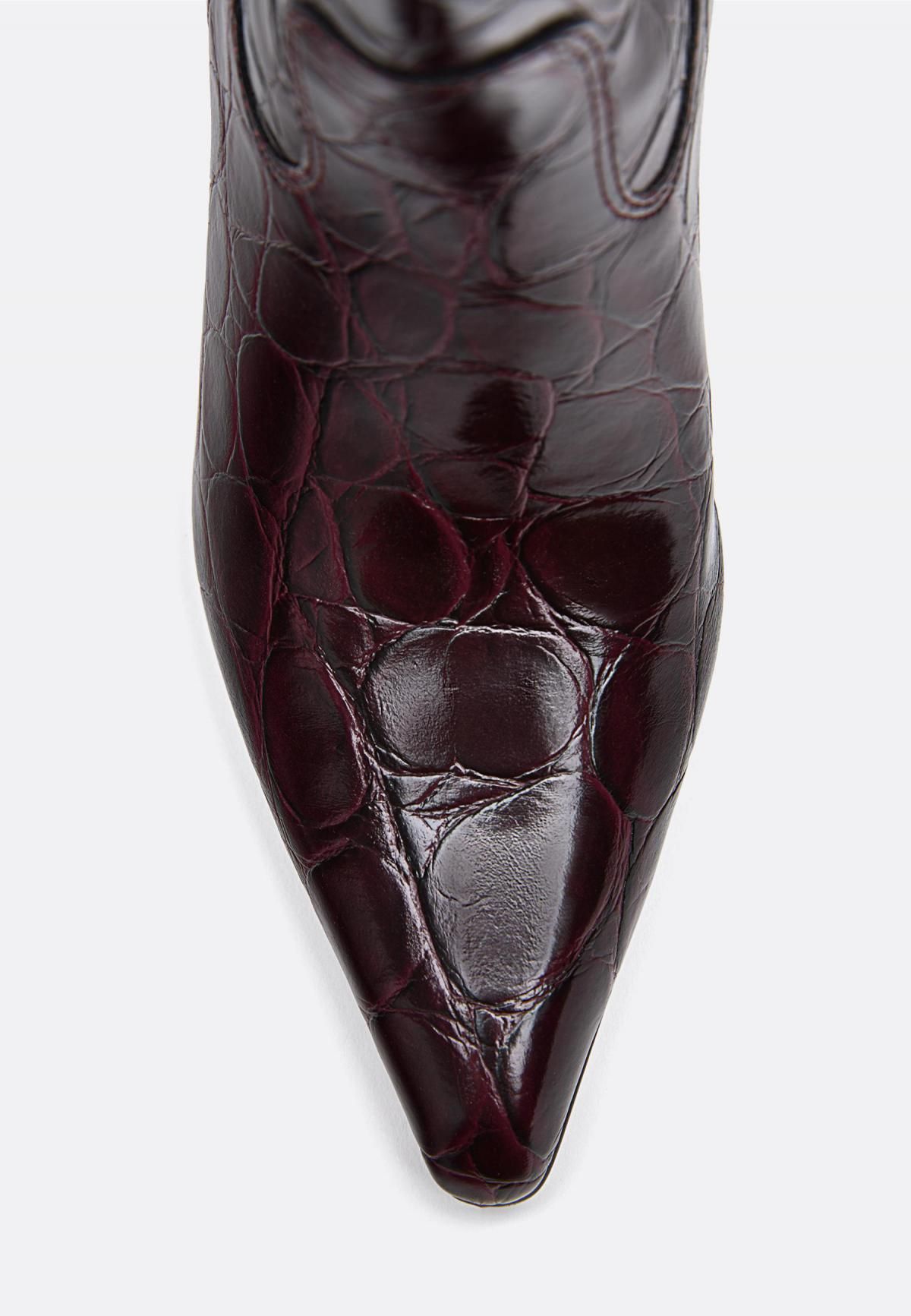 스트라디바리우스 크로커 패턴 버건디 하이힐 롱부츠 9891/678 BURGUNDY - 상세 이미지 4