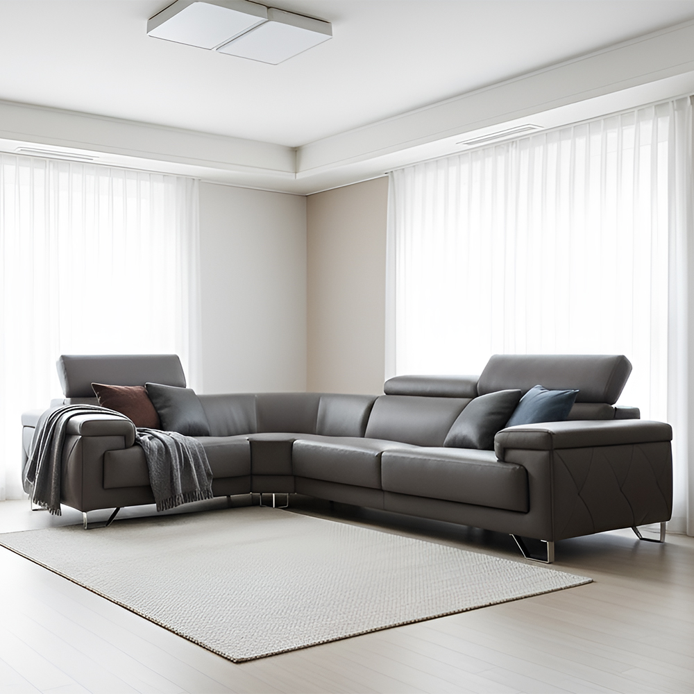 스코나 토피카 나파 가죽 코너형 5인 소파