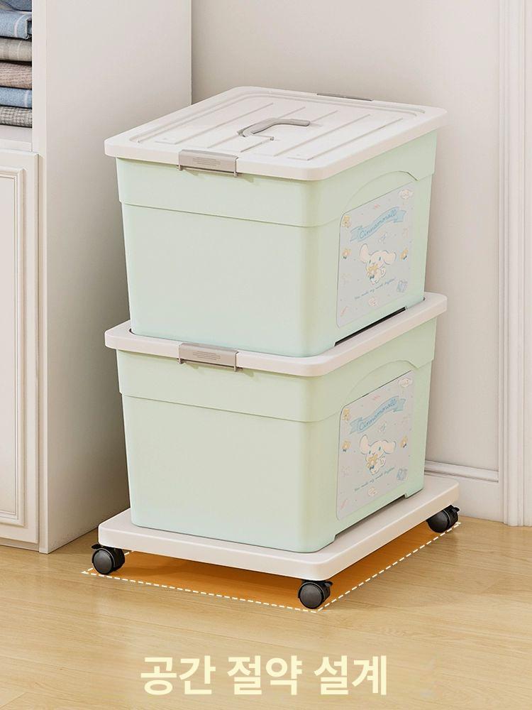 이동식화분 받침대 60cm 바퀴가 50cm 철제 화분 물받이 내추럴우드 40x45x6.2cm 1단 1x1cm - 상세 이미지 3