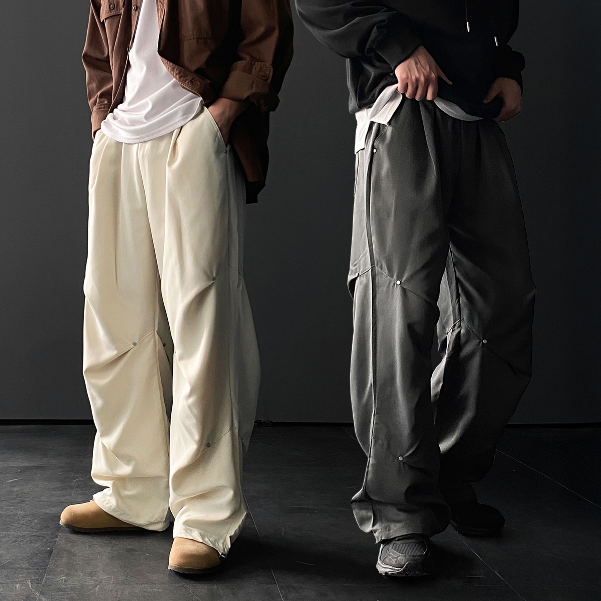 1+1 벌룬팬츠 파라슈트팬츠 통큰바지 남자와이드바지 - 상품 이미지