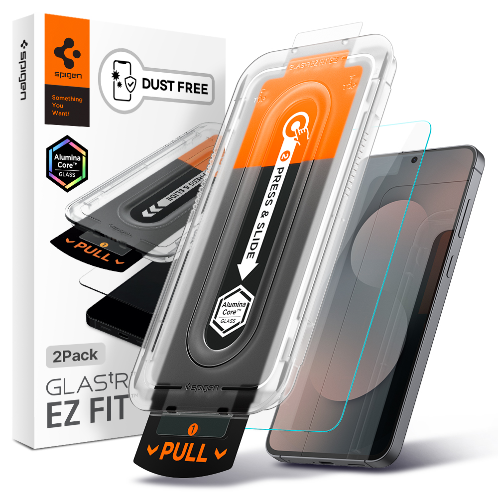 먼지 없는 슈피겐 갤럭시 고투명 강화유리 액정필름 글라스tR 이지핏 갤럭시S25 FE, 2매입 - 상품 이미지