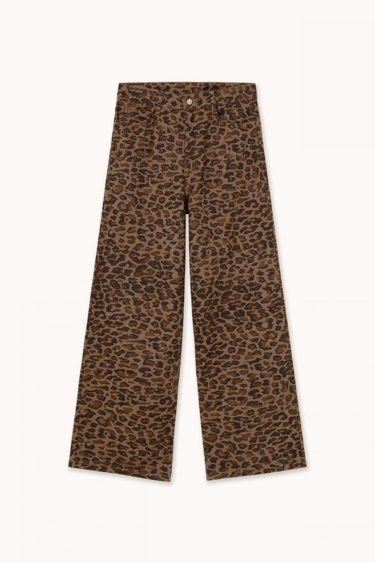 타이니코튼 애니멀 프린트 모카 와이드 롱 팬츠 AW25-651S37 MOCHA - 상품 이미지