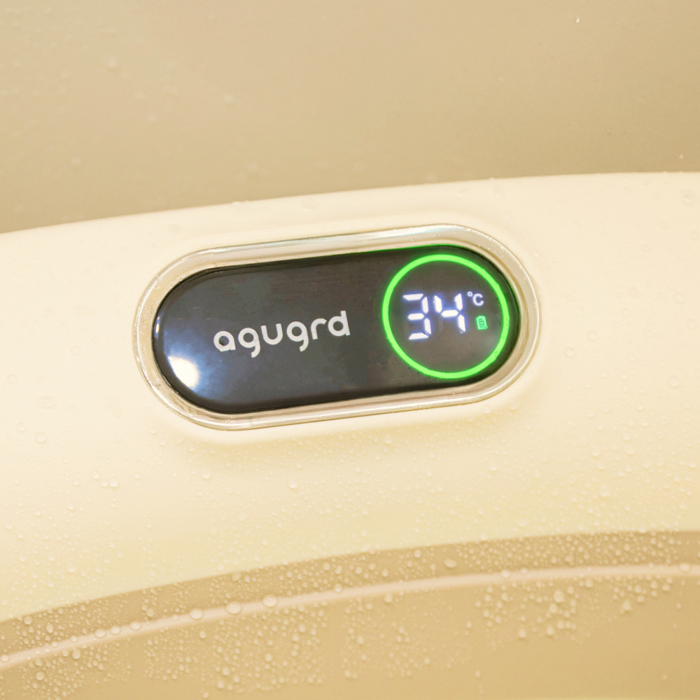 아가드 디지털 온도 측정 접이식 아기 욕조 신생아 폴딩 유아 욕조