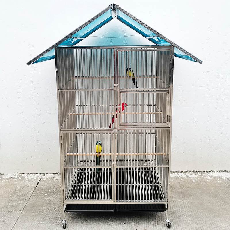 새장 새집 용품 케이지 훈련 사각 새 날림장 대형 장난감 앵무새 놀이터 55x55x90cm - 상세 이미지 3