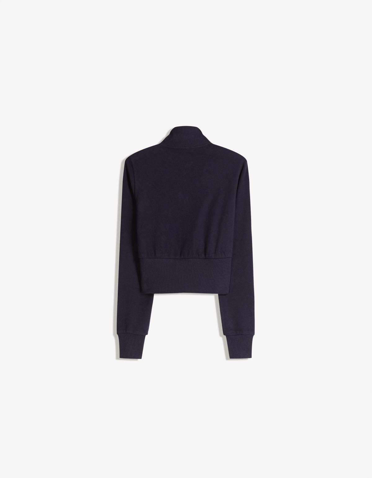 버쉬카 베이직 크롭 집업 스웨트셔츠 7006/360 NAVY - 상세 이미지 3
