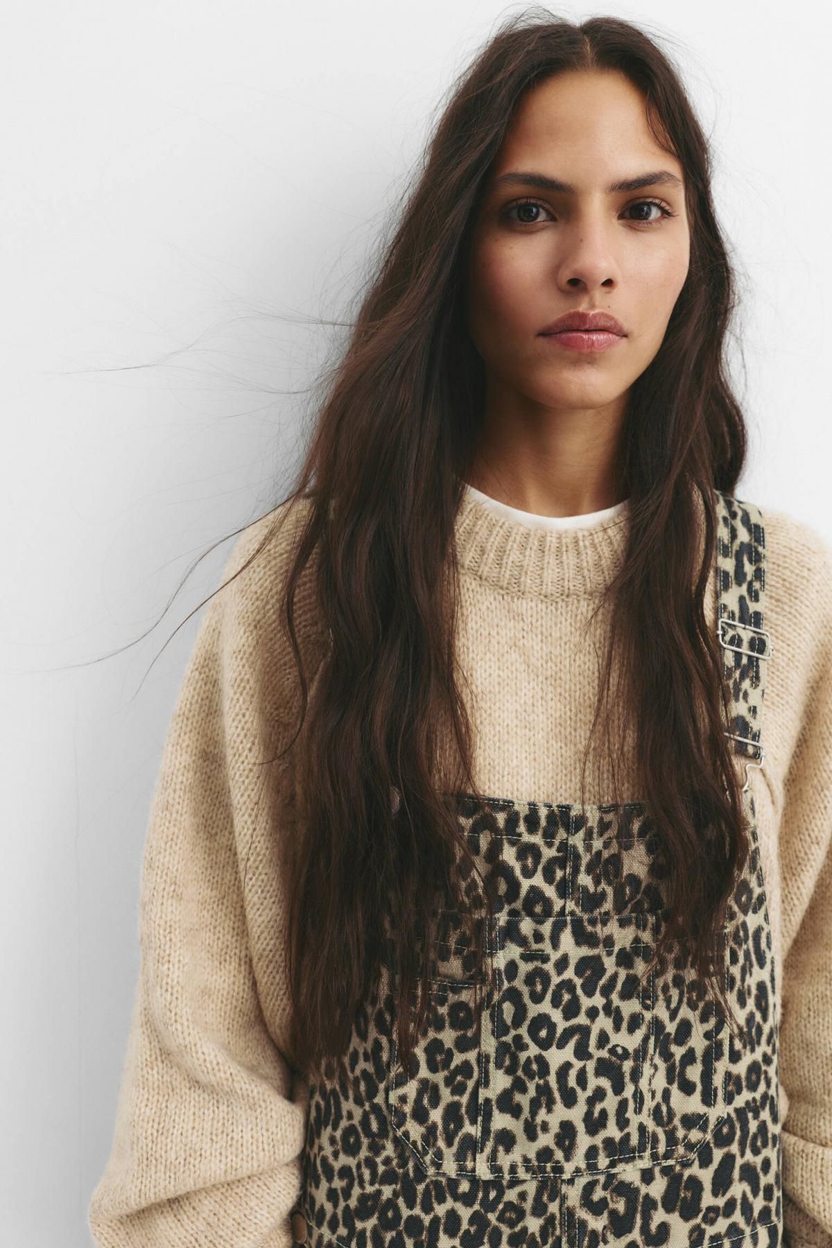 풀앤베어 애니멀패턴 레오파드 코튼 카펜터 오버롤 7638/304 LEOPARD - 상세 이미지 4