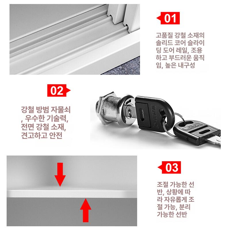 안전보호구함 비상 기구함 방진마스크 안전모 위험몰 개인보호구함 넓은 철문 낮은 캐비닛 1.1mm - 상세 이미지 4