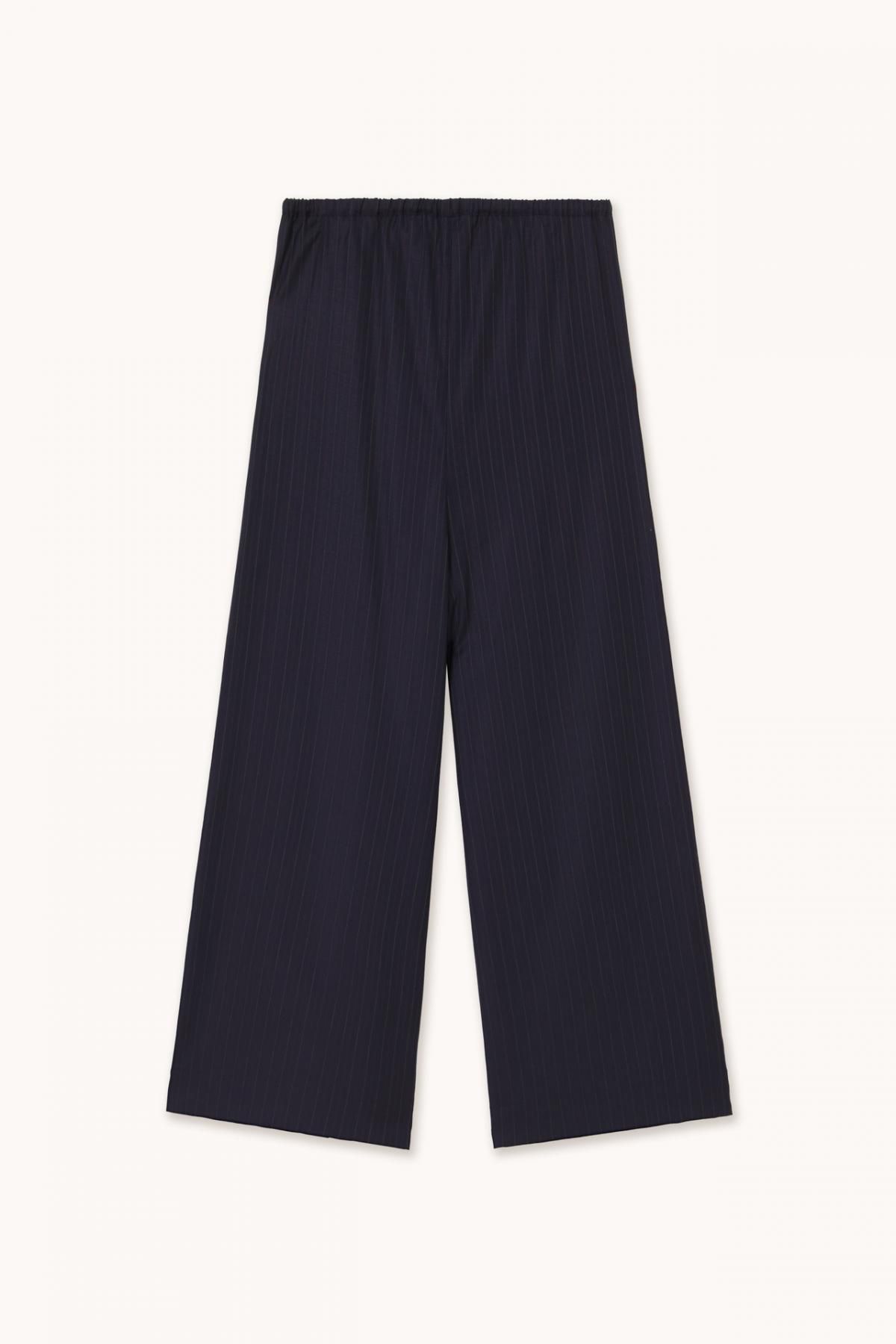타이니코튼 테크니컬 울 스트라이프 네이비 와이드 팬츠 AW25-744107 ONE COLOR - 상세 이미지 2