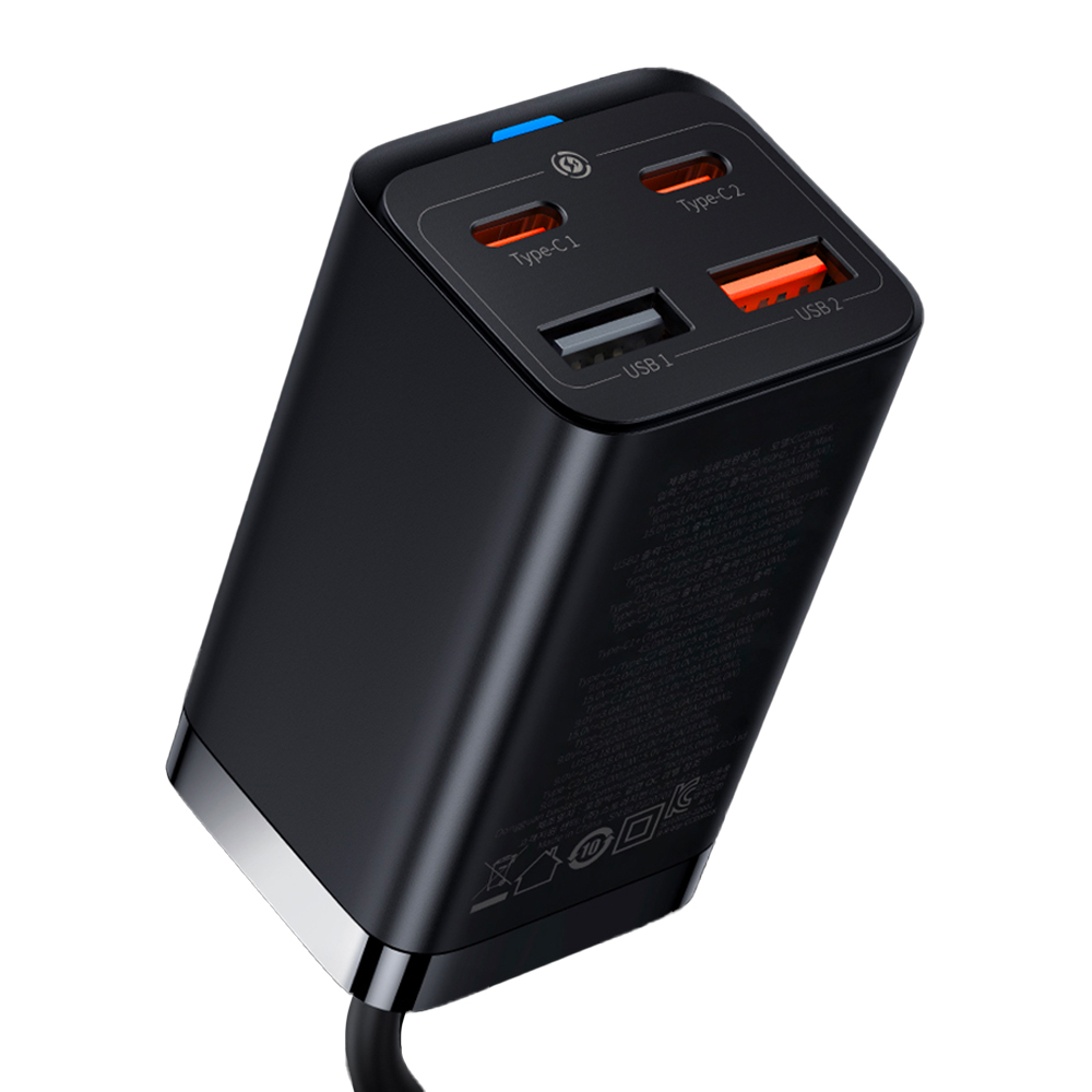 베이스어스 멀티 충전기 초고속 4포트 USB 고속충전기 65W GaN3 Pro 2C+2U (1m)