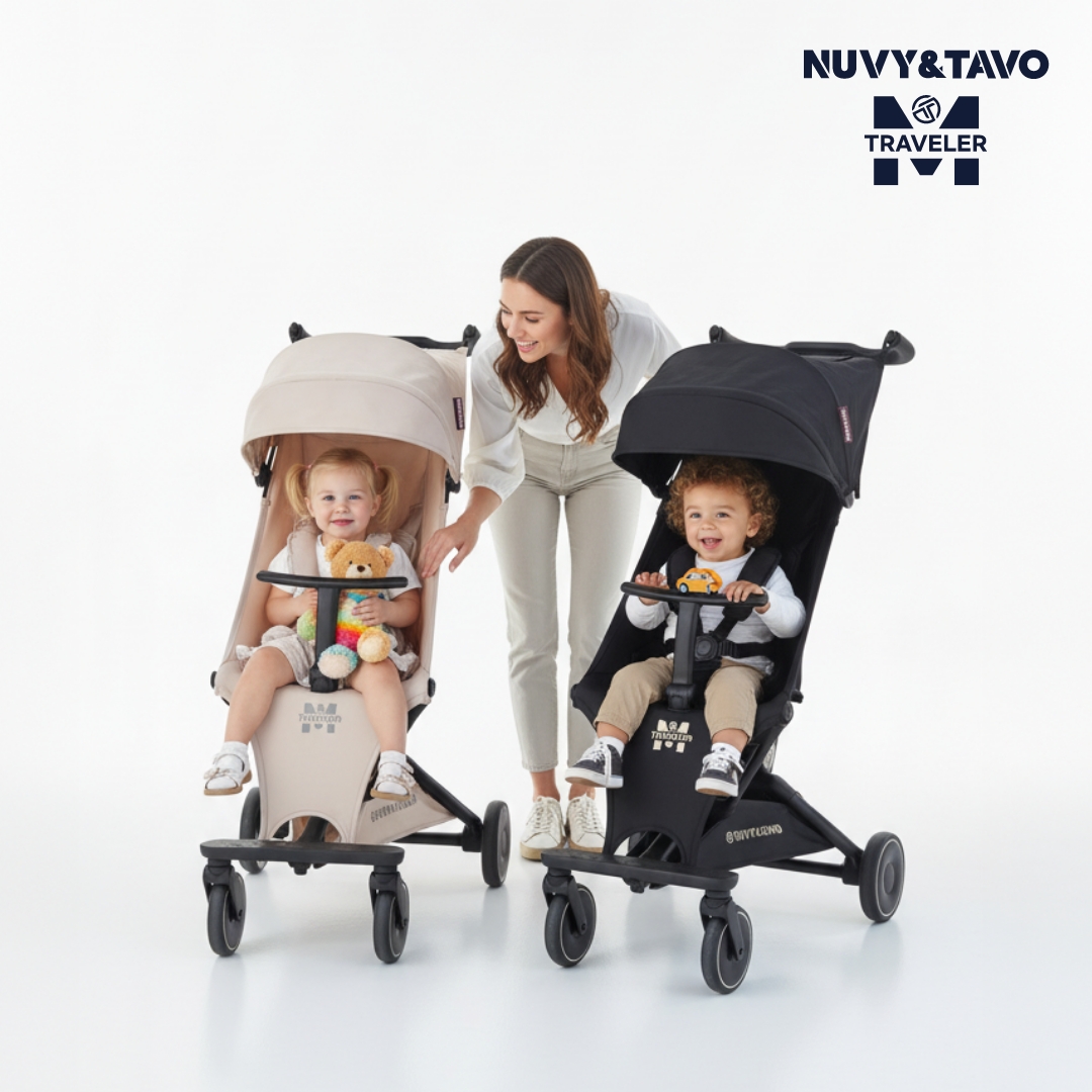 [누비앤타보] NUVY 트래블러M 여행용 트라이크 초경량 기내반입형 폴딩 블랙