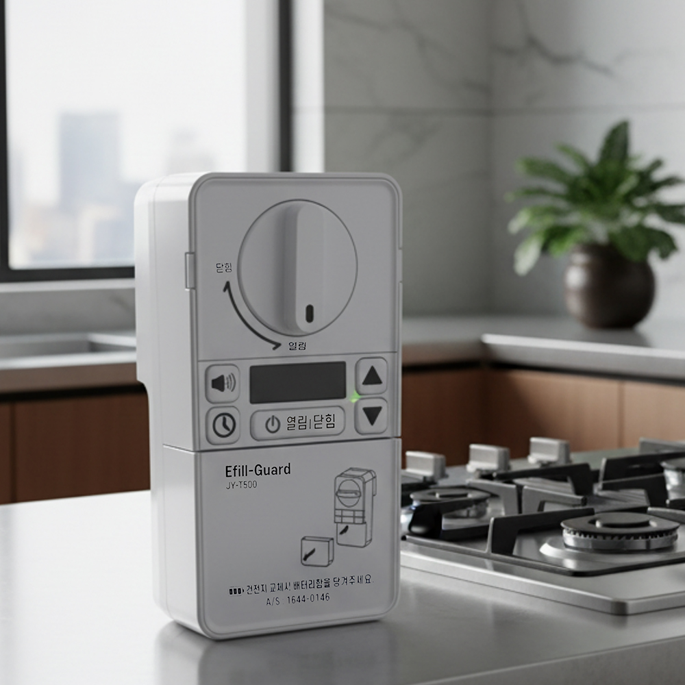 가스 차단기 타이머 JY-T500 콕 LPG 도시 가스 밸브 자동 차단 역방향 설치 리버스 이미지 3