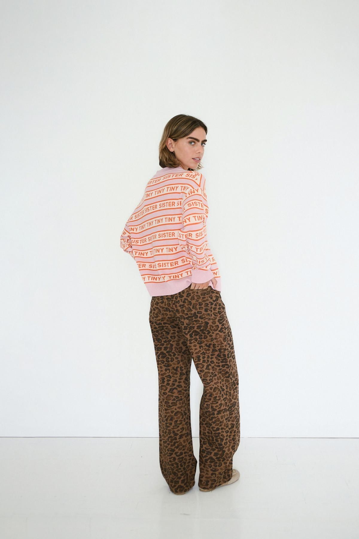 타이니코튼 애니멀 프린트 모카 와이드 롱 팬츠 AW25-651S37 MOCHA - 상세 이미지 5