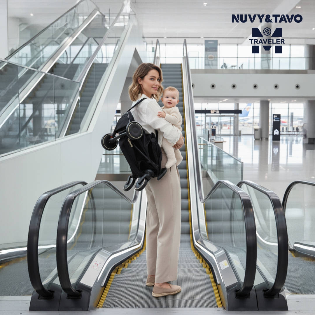 [누비앤타보] NUVY 트래블러M 여행용 트라이크 초경량 기내반입형 폴딩 베이지