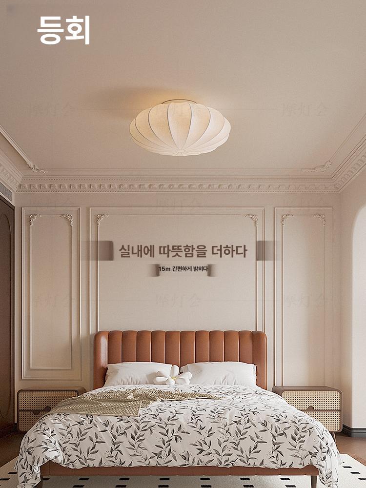 천장등 일본 실크 천장 매장 인테리어 북유럽 대나무 레스토랑 패브릭 천장조명 래트로 실크 램프갓 50cm - 상세 이미지 2