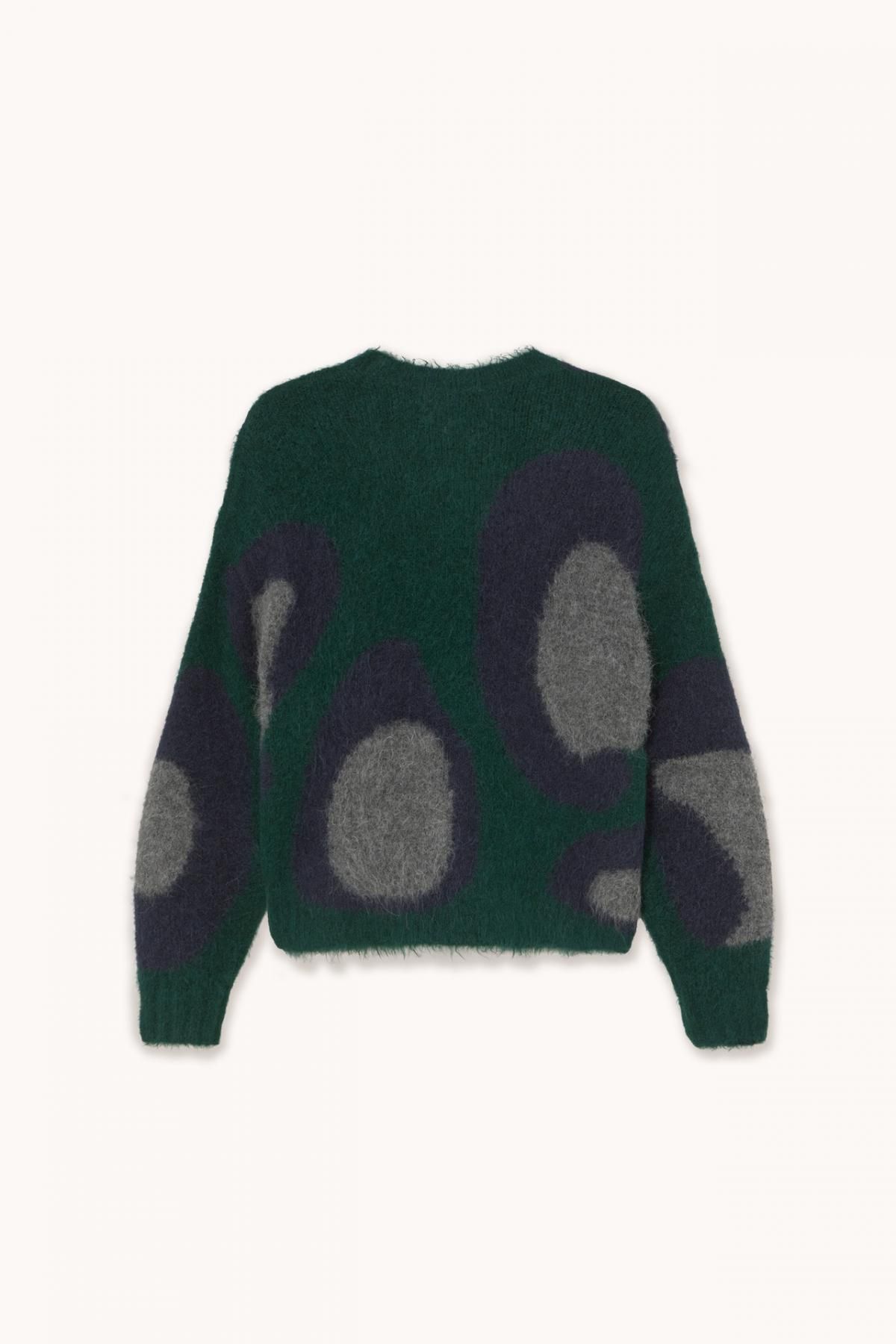 타이니코튼 애니멀 프린트 라운드넥 다크그린 니트 스웨터 AW25-663M22 ONE COLOR - 상세 이미지 2