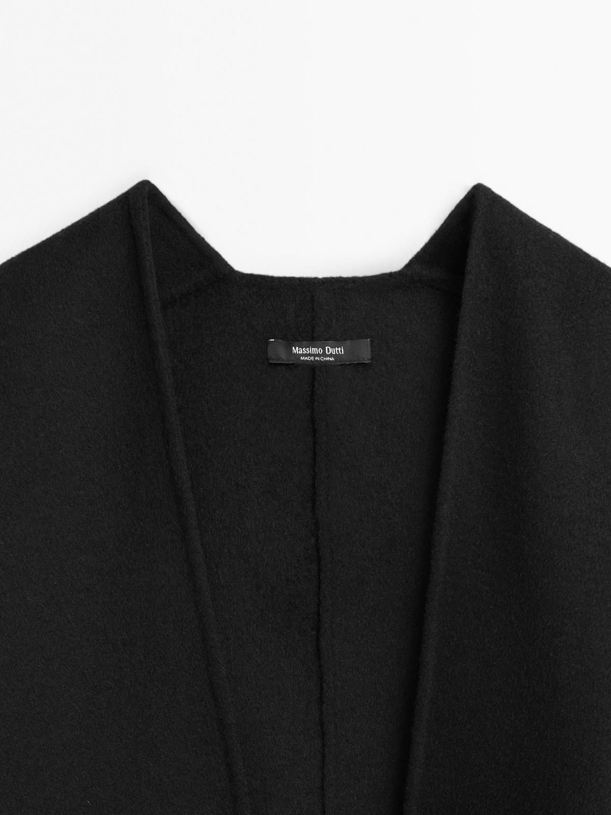 마시모두띠 모던 울블렌드 펠트 텍스처 케이프 6349/661 BLACK - 상세 이미지 5