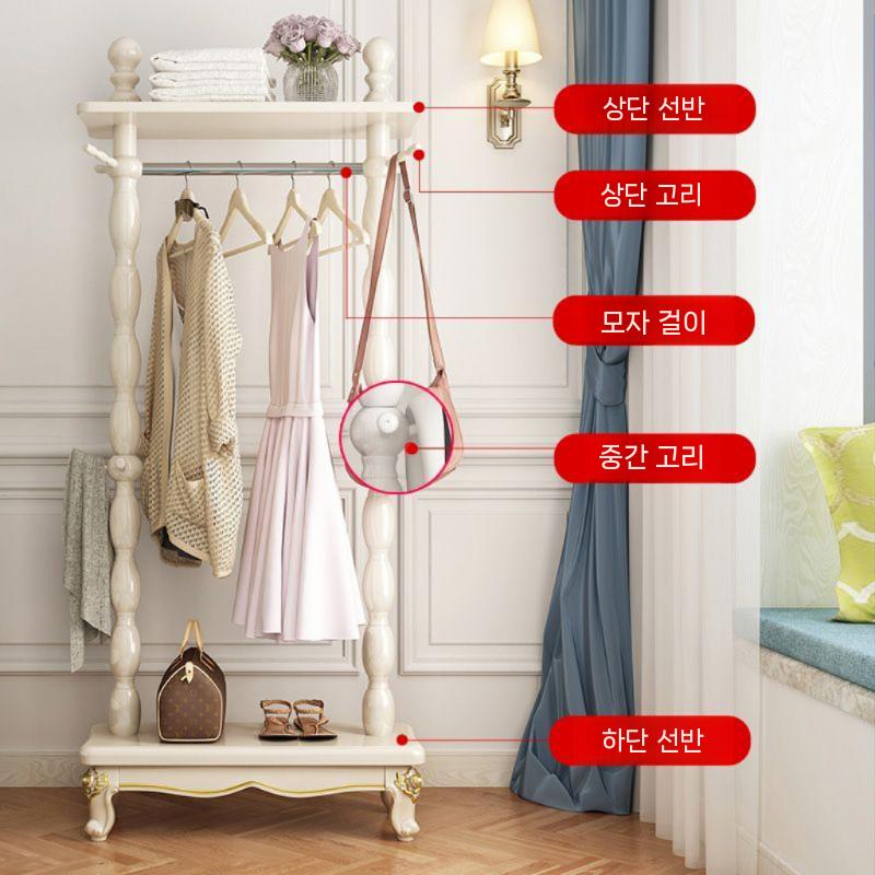 엔틱 행거스탠드 스탠드 걸이 상아색 의류매장 빈티지 유럽풍 더블 아이보리 롱 60 - 상세 이미지 5