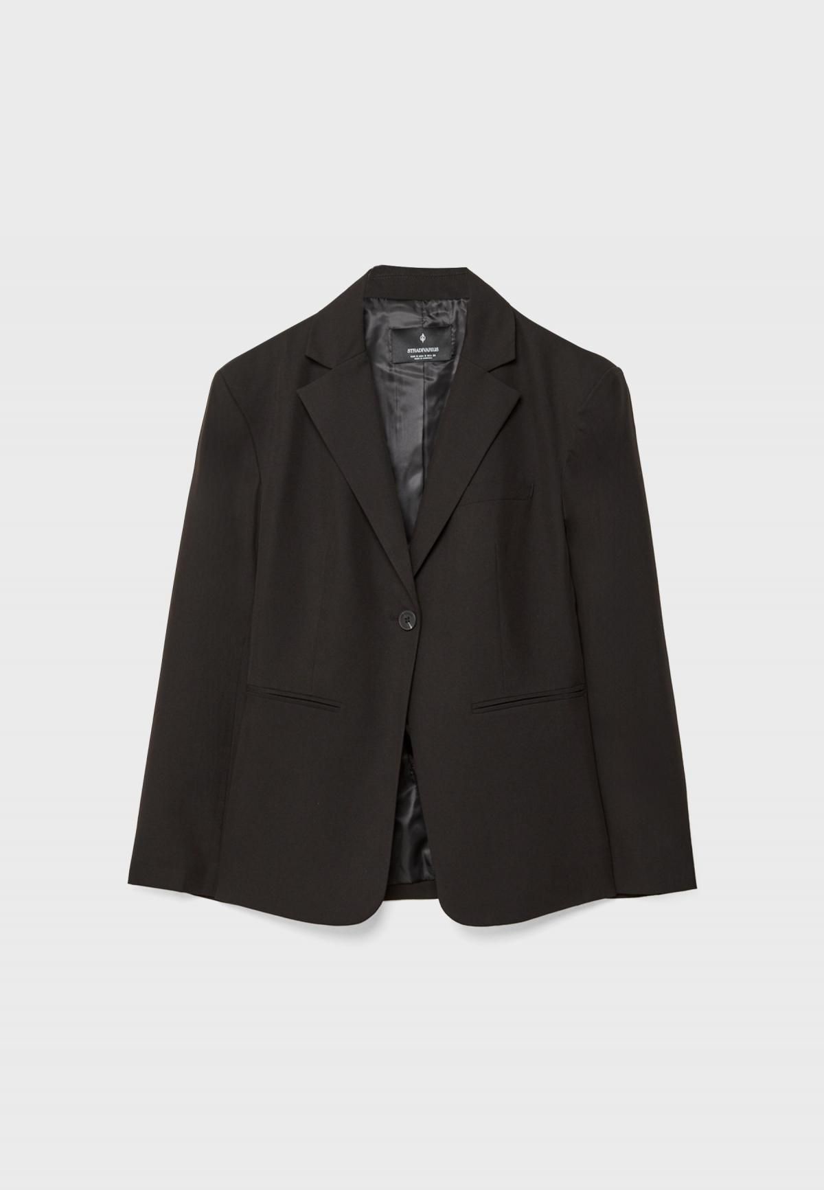 스트라디바리우스 테일러드 슬림핏 블랙 재킷 5945/531 BLACK - 상품 이미지