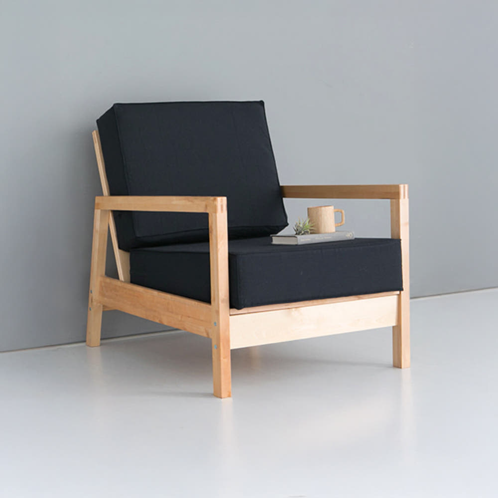 LILLBERG 1인소파 우드/그린, 1인용