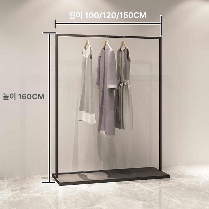 웨딩드레스 높은 행거 진열 골드 디스플레이 스탠드 전면 패널 측면 100x40x160cm 공식 표준 구성 - 상세 이미지 5