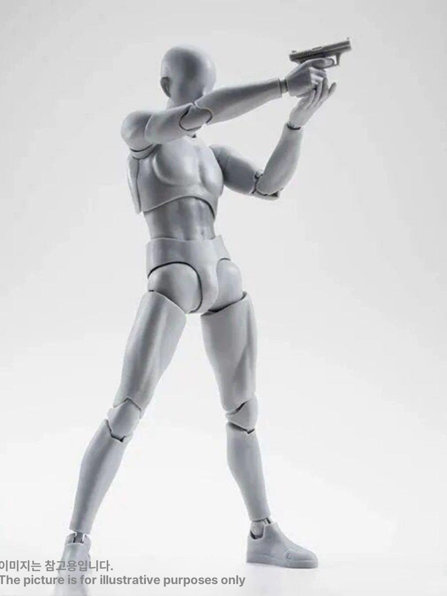 스킨 데생 피규어 액션 모형 마네킹 연습용 디럭스 여성형 드로잉 정도 데셍 구체 인체모형 FIGMA 화이트 호스 피규어미포함 약 13cm 높이 - 상세 이미지 3