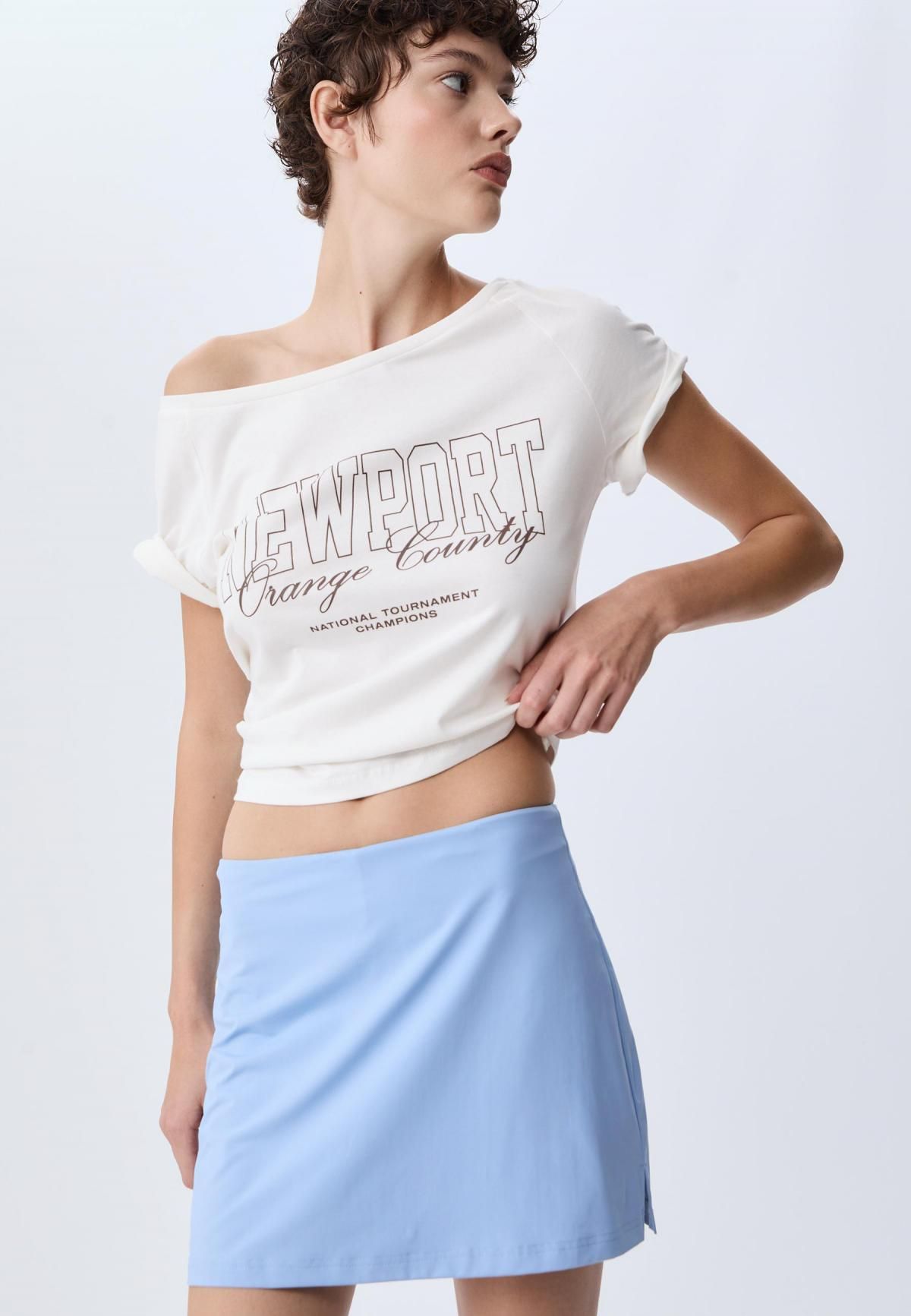 스트라디바리우스 테크니컬 스트레치 미니 스커트 팬츠 7759/515 SKY BLUE - 상세 이미지 4