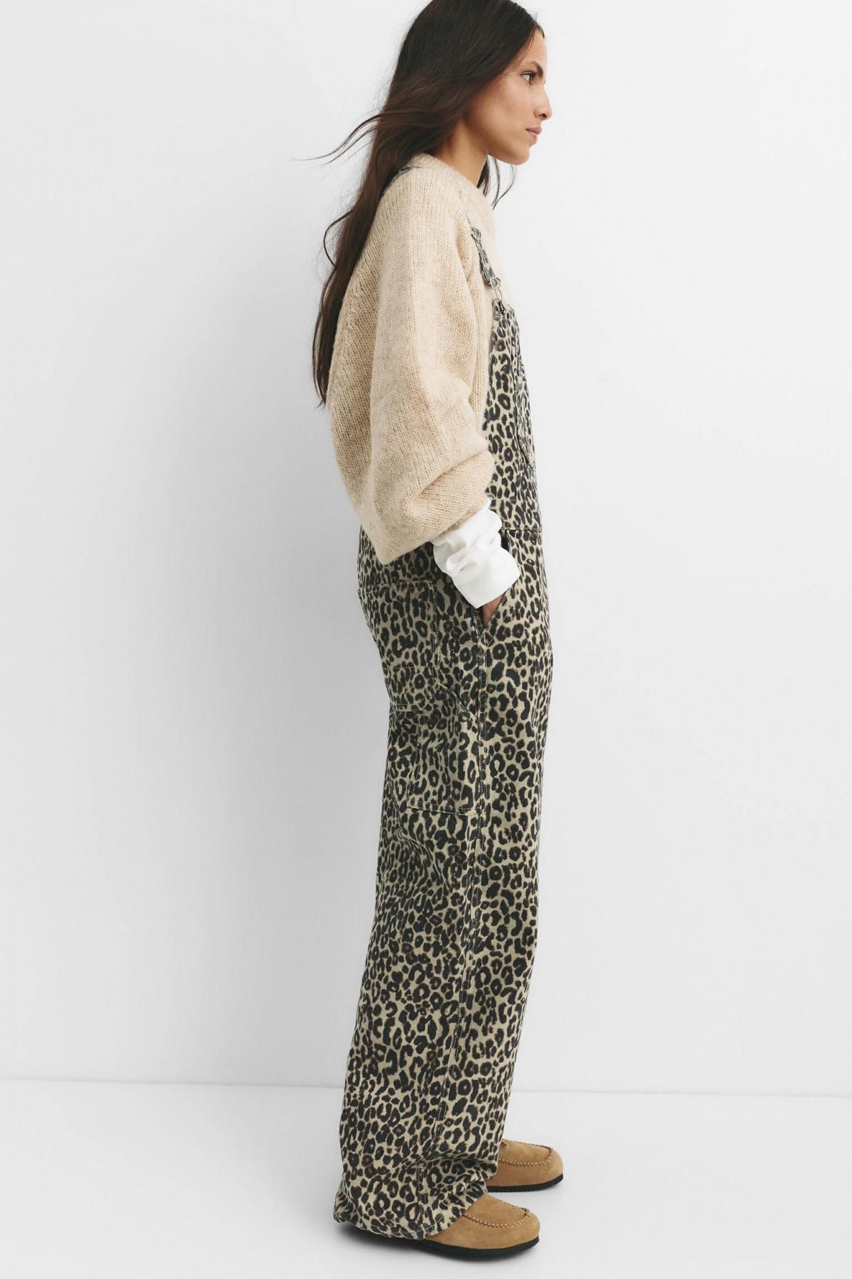 풀앤베어 애니멀패턴 레오파드 코튼 카펜터 오버롤 7638/304 LEOPARD - 상세 이미지 5