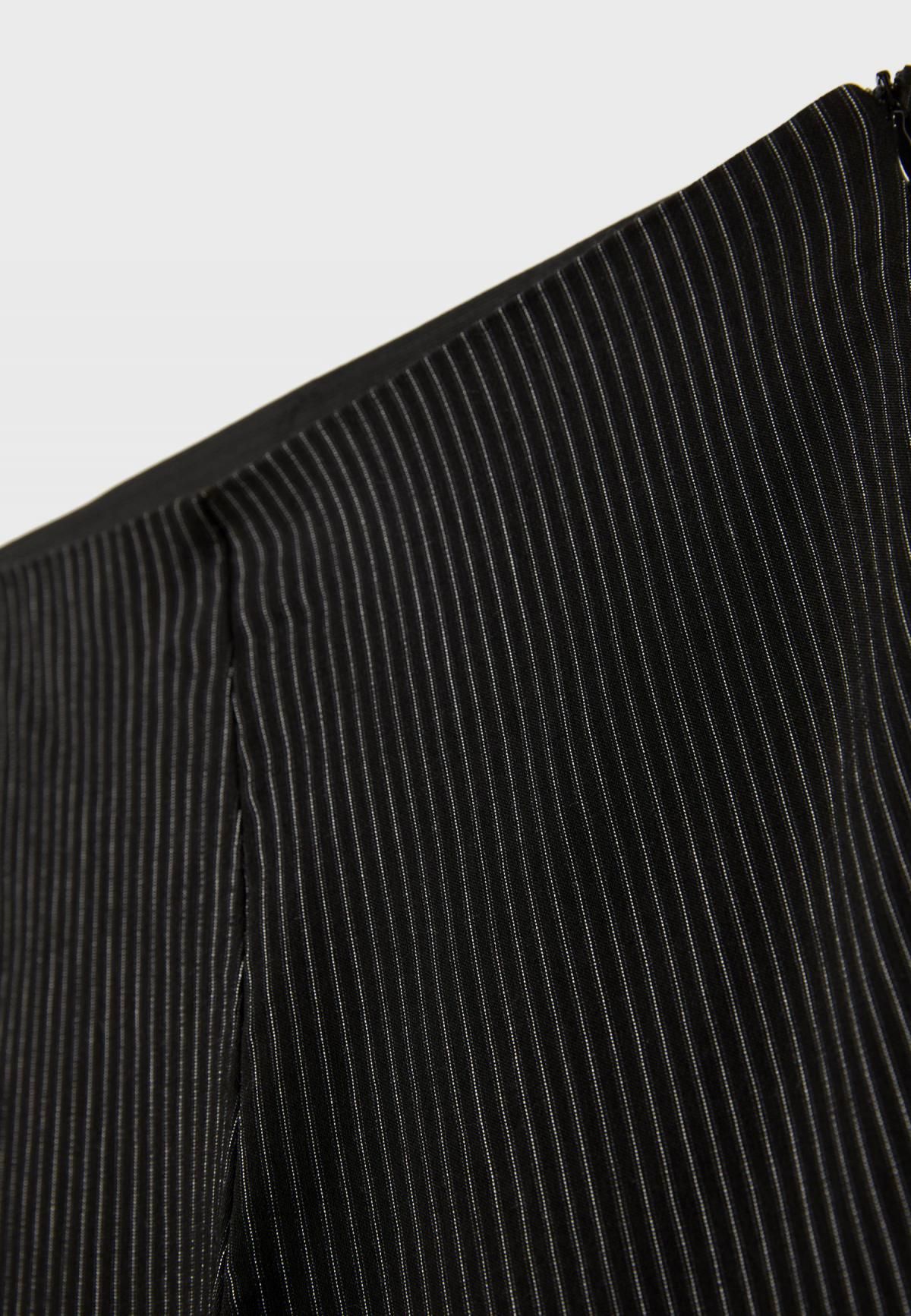 스트라디바리우스 슬림핏 스트라이프 테크니컬 슬랙스 팬츠 4539/247 BLACK - 상세 이미지 3