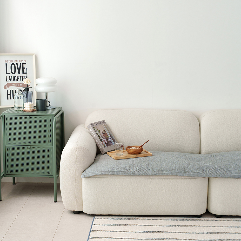 순면 쇼파 패드 60수 아사 누빔 논슬립 미끄럼방지 3인용