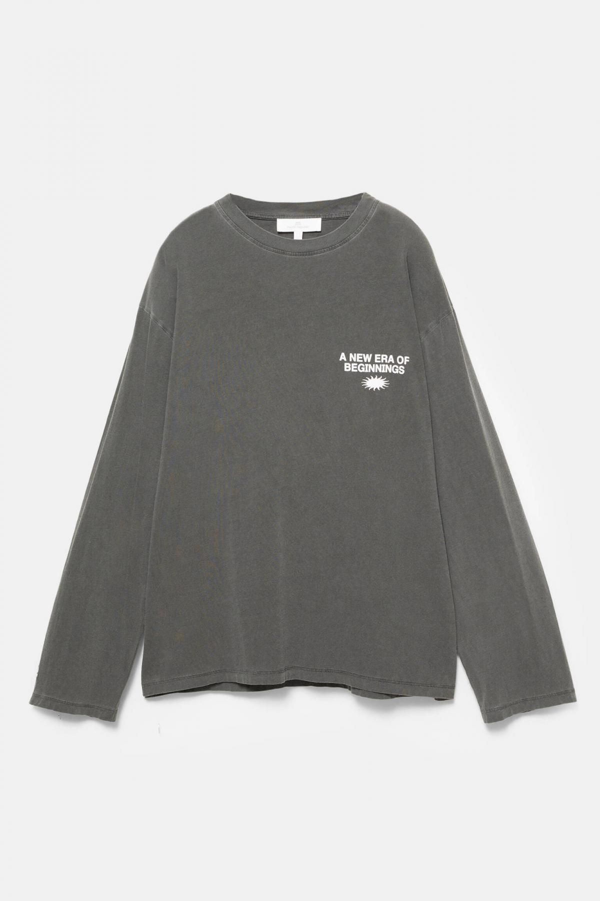 풀앤베어 코튼 라운드넥 슬로건 그레이 긴팔 티셔츠 7152/363 FADED BLACK - 상품 이미지