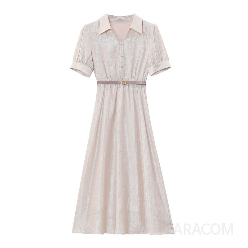 여성 여름 반팔 A라인 드레스 시원한 착용감 원피스 데일리룩으로 좋은 플라워 프린트 스타일 미디 기장으로 편안한 여성스러운 디자인 - 상세 이미지 5