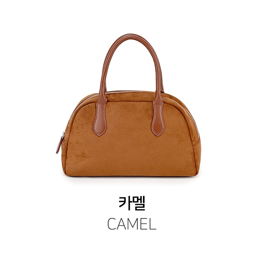 미디엄 미니멀 스웨이드 토트백 엄마 여친 핸드백 블랙 브라운 포멀 심플 고급 미니 토트백 - 상세 이미지 3