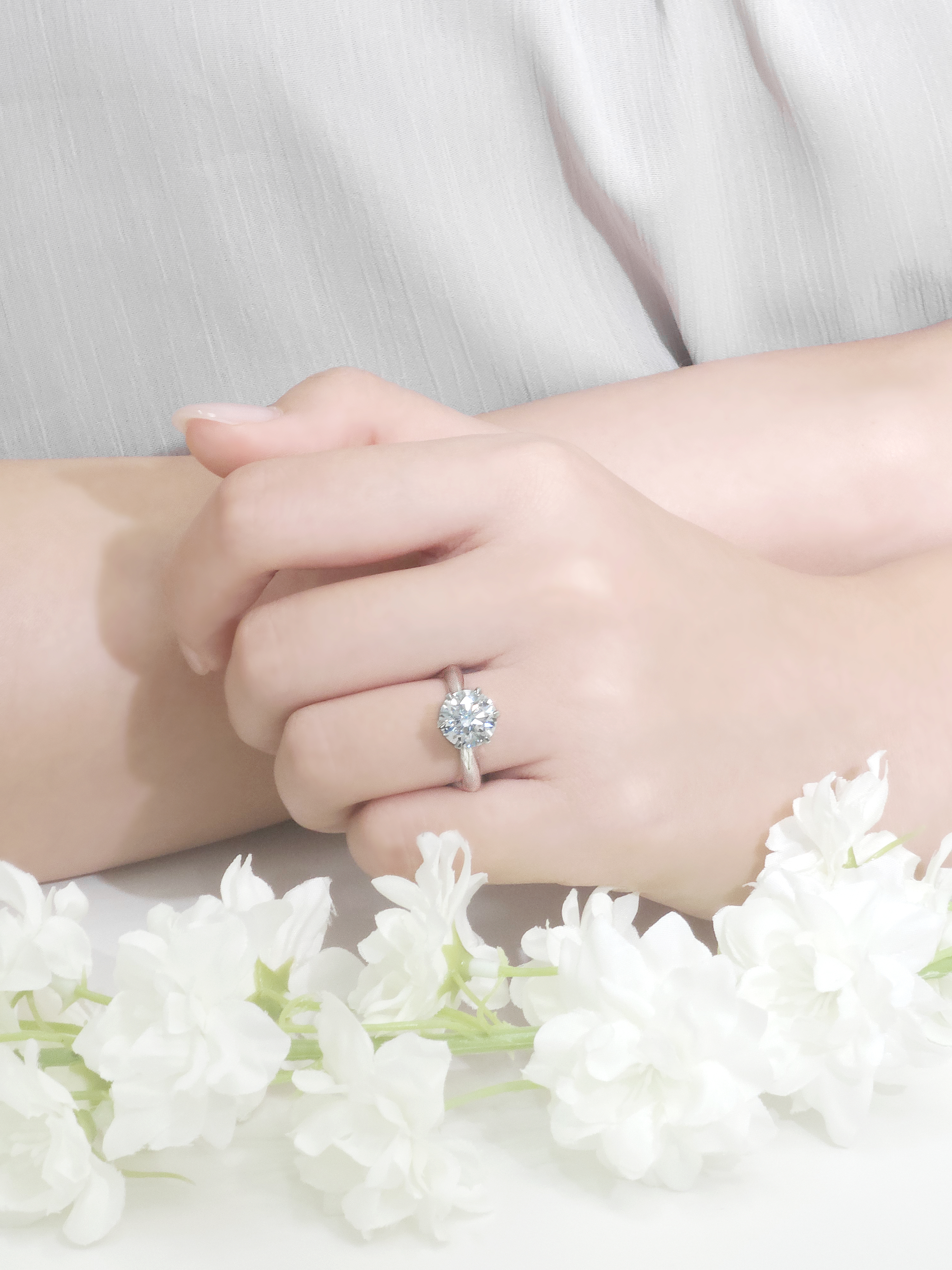 3캐럿 랩다이아 반지 솔리테어링 IGI 랩다이아몬드 14k 18k - 상세 이미지 5