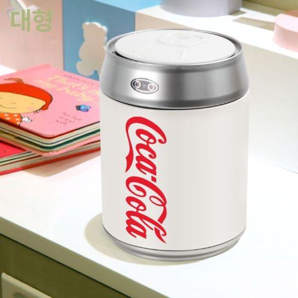 음료수캔 쓰레기통 콜라캔 스마트 자동센서 휴지통 1.5L 화이트 - 상품 이미지