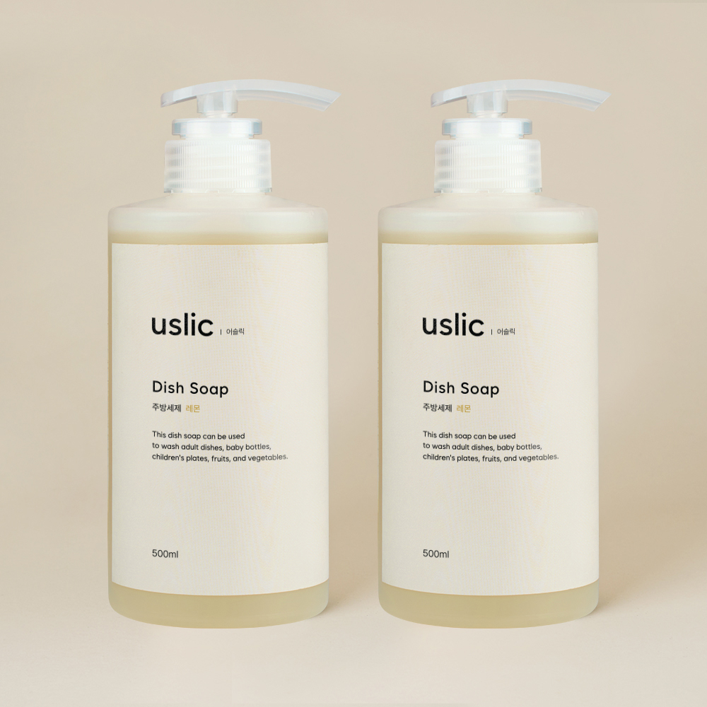 어슬릭 주방세제 레몬향 자연유래 과일세정제 풍성한거품 기름때제거 500ml, 2개 - 상품 이미지