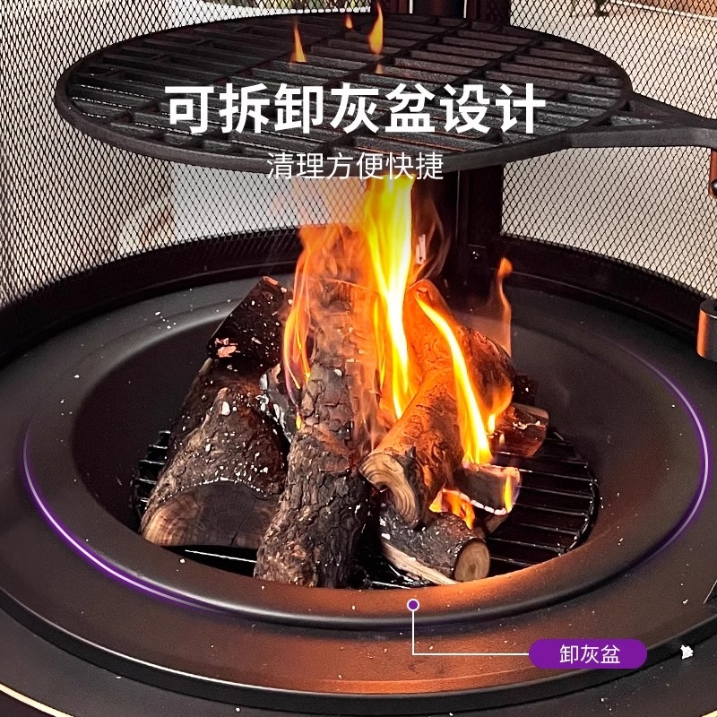 화목난로 캠핑 펠렛난로 난방 연통 주물 바비큐 그릴 스토브 불멍 - 상세 이미지 3