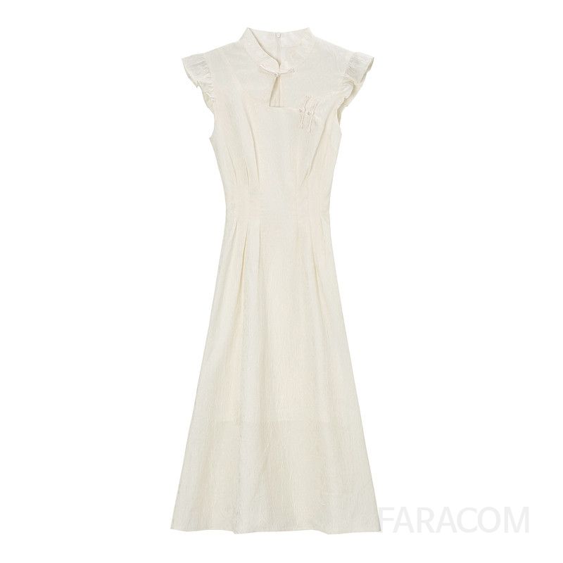 여름 트렌드 여성 여름흰색원피스 시원한 민소매 스타일 A라인 드레스 바캉스룩 편안한 착용감의 비치웨어로 완벽한 - 상세 이미지 5