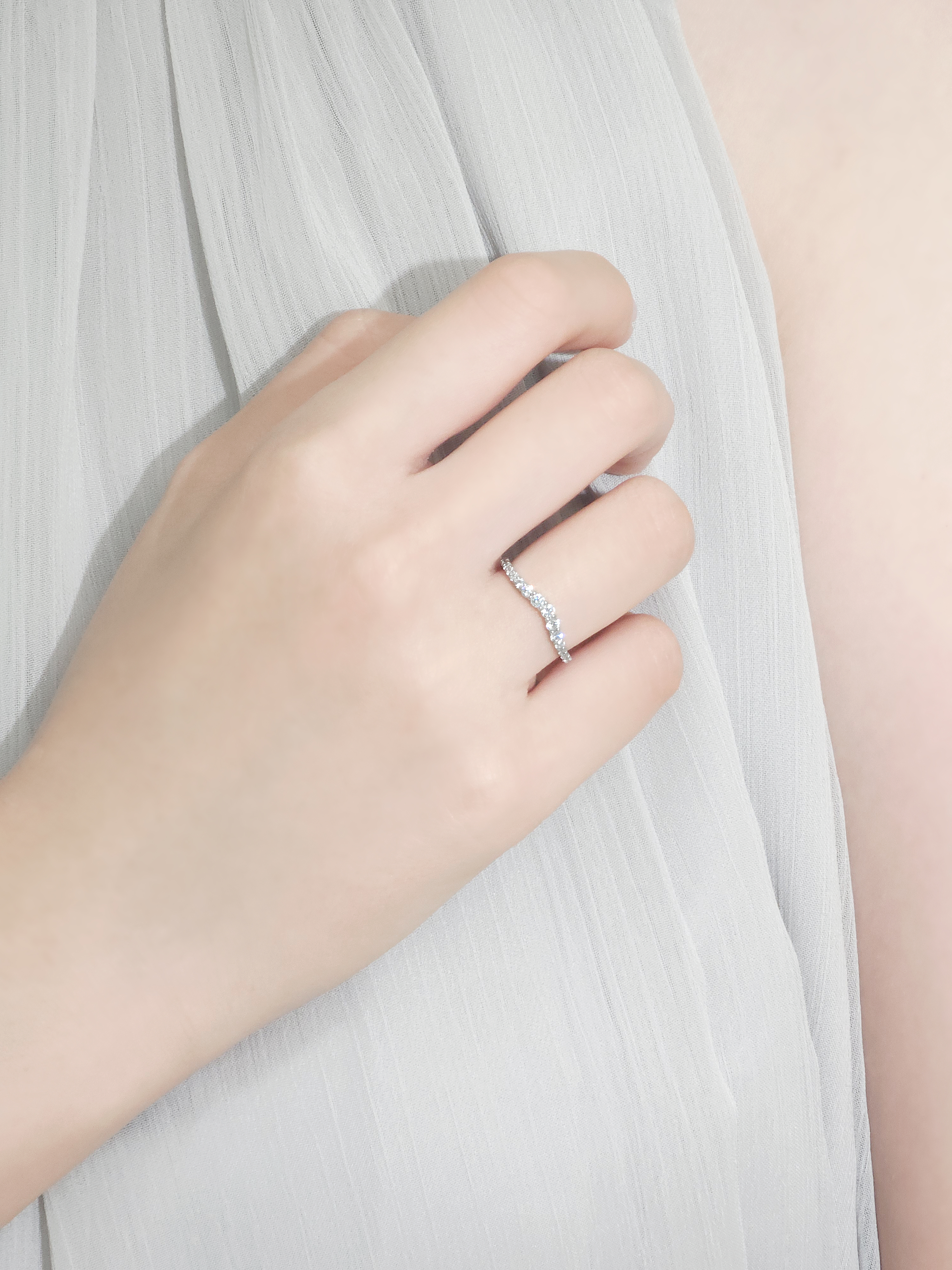 브이 가드링 그라데이션 랩다이아 레이어드 반지 V 랩다이아몬드 14k 18k 이미지 6