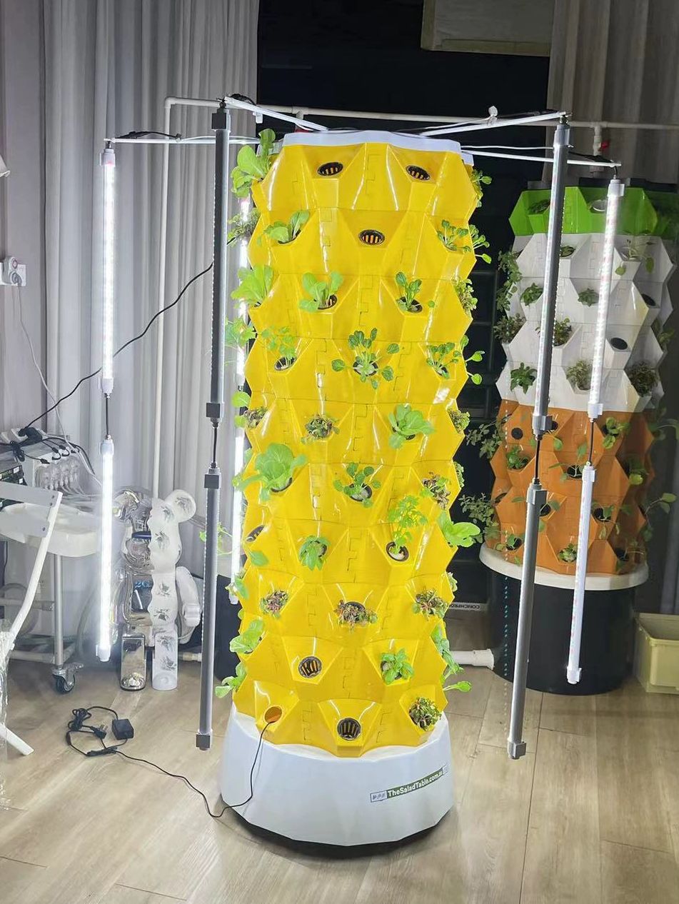 수직 수경재배기 무토양 재배 텃밭 과일 식물 타워 농업 화이트 플라스틱 기본 수경재배 6단 48구 30L - 상세 이미지 3