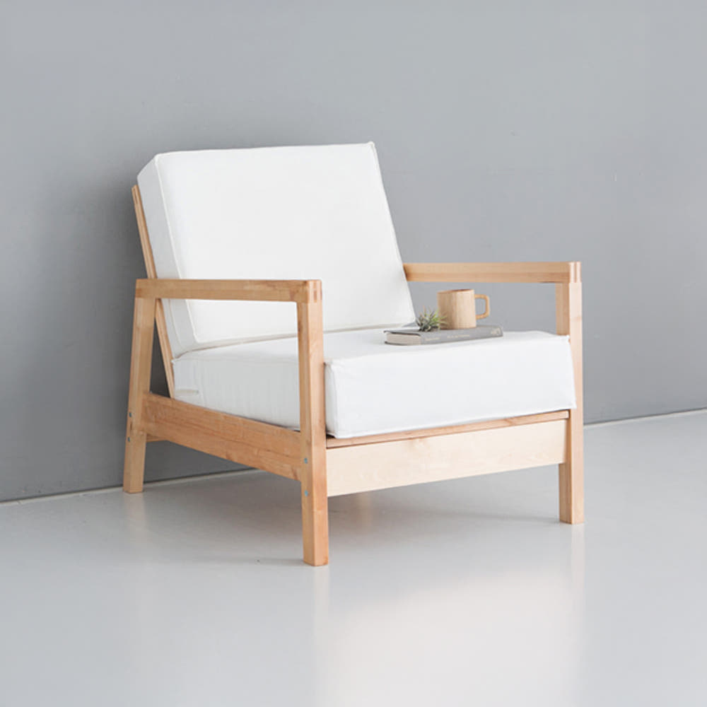 LILLBERG 1인소파 우드/그린, 1인용