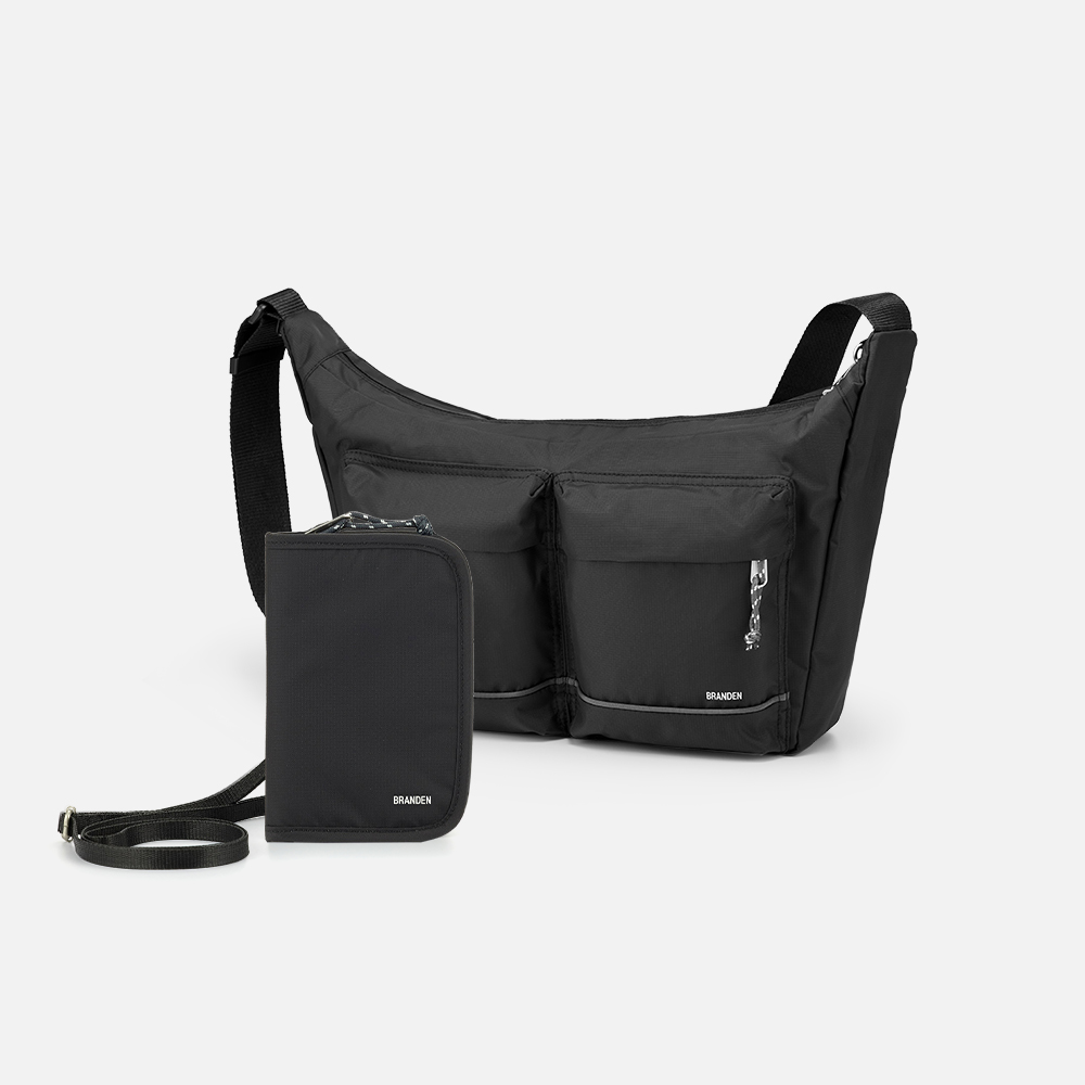 브랜든 세이프 크로스 세트 바디백 L+월렛백