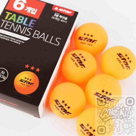 [컴엔제이협력사]컴엔제이 3성 탁구공 오렌지 6개입 컬러탁구공