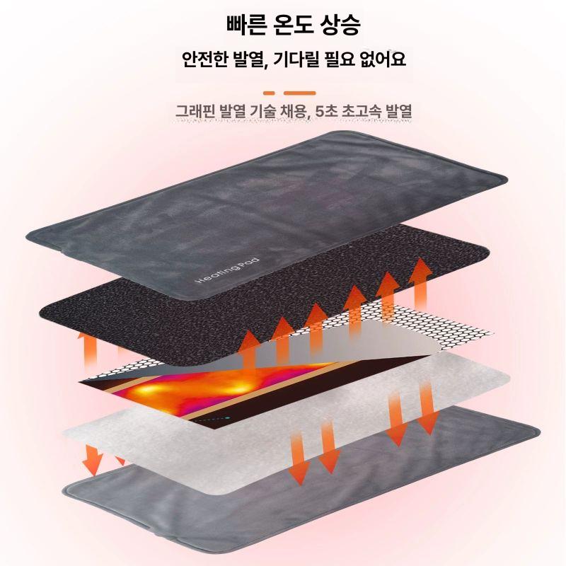 충전식 전기장판 무선 온열 이불 사무실 소형 담요 스카이블루 50x30cm - 상세 이미지 4