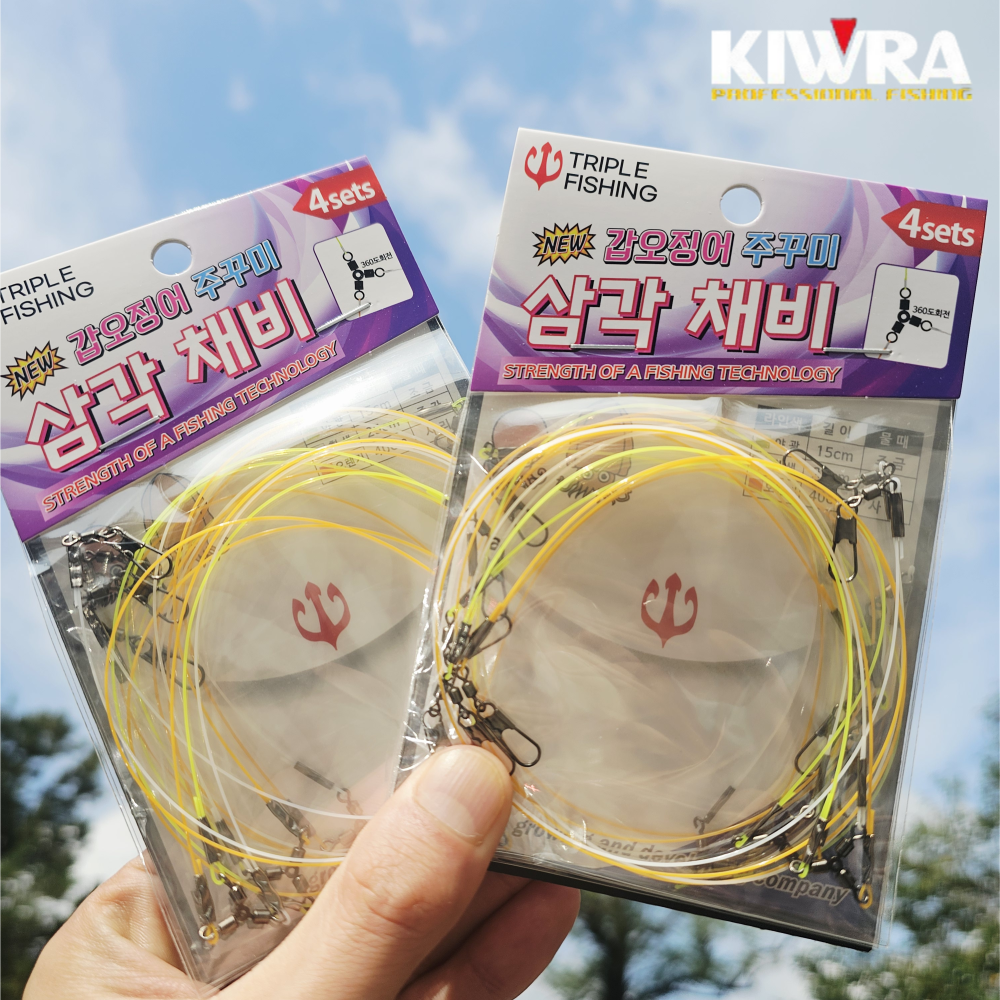 트리플 삼각채비 쭈꾸미 갑오징어 낚시 가지 채비 4개입 - 메인 이미지