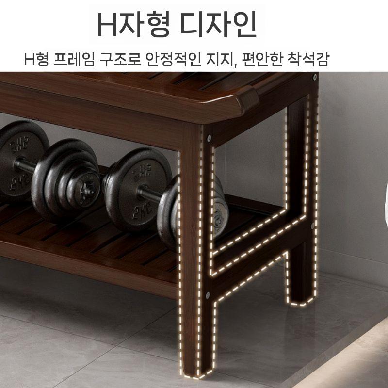 원목 욕실 목욕 발받침 의자 사우나 2단 면도 체어 벤치 긴 50 플랫 원래 나무 SF - 상세 이미지 5