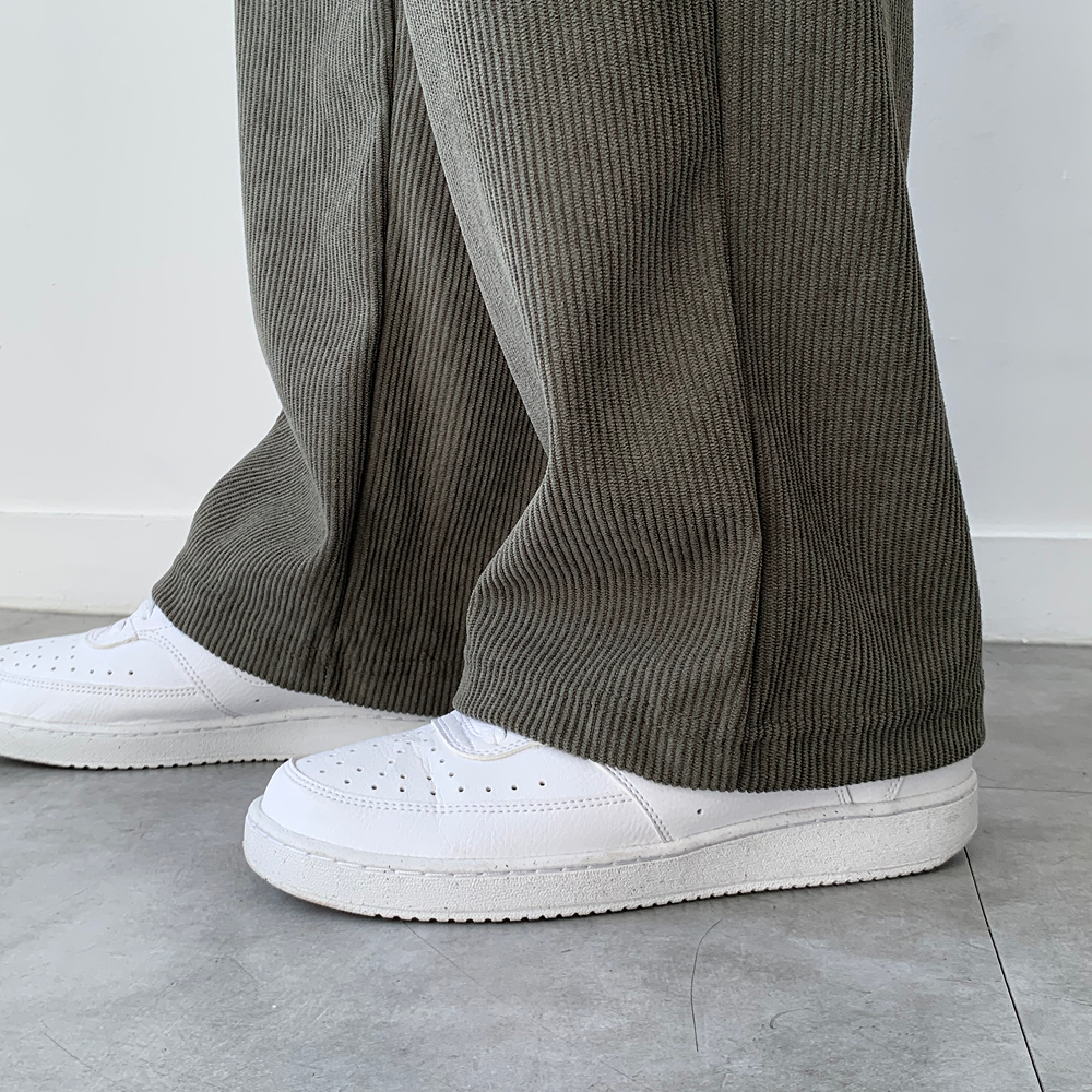 [1+1] 남자 코듀로이 바지 밴딩 와이드팬츠 이미지 3